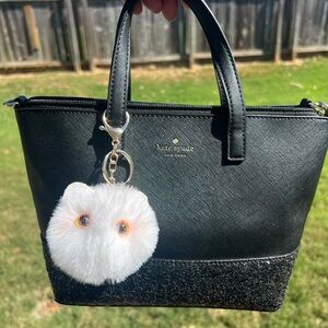 Kate Spade Black Glitter Greta Mini Tote/Crossbody EUC 🖤